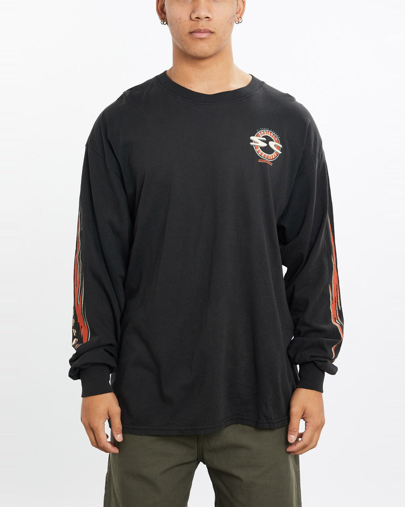 Vintage, Strictly, Choppers, Long, Sleeve, Tee, The Real Deal, size large, colour Black, newtown, sydney, australia, thrift store, opshop, preloved, secondhand, sustainable, retro, antique, 70s, 80s, 90s, 2000s, 00s, fashion, clothing, streetwear, trendy, garment, style, boutique, store, shop, archive, sale, cheap, best, top, T-Shirts