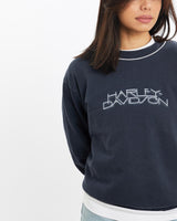 Vintage, 90s, Harley, Davidson, Lightweight, Sweatshirt, The Real Deal, size double extra small, colour Navy, newtown, sydney, australia, thrift store, opshop, preloved, secondhand, sustainable, retro, antique, 70s, 80s, 90s, 2000s, 00s, fashion, clothing, streetwear, trendy, garment, style, boutique, store, shop, archive, sale, cheap, best, top, Sweats and hoodies