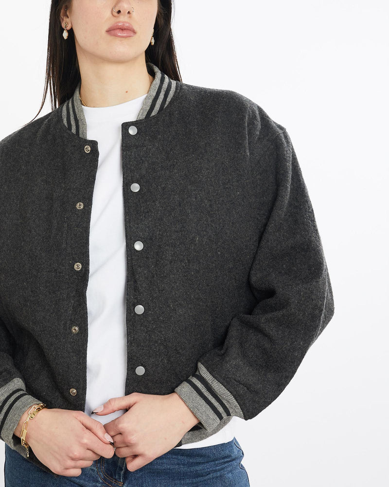 Vintage, 90s, Bomber, Jacket, The Real Deal, size medium, colour Grey, newtown, sydney, australia, thrift store, opshop, preloved, secondhand, sustainable, retro, antique, 70s, 80s, 90s, 2000s, 00s, fashion, clothing, streetwear, trendy, garment, style, boutique, store, shop, archive, sale, cheap, best, top, Jackets