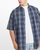 Vintage, Sean, John, Short, Sleeve, Button, Up, Shirt, The Real Deal, size double extra large, colour Navy, newtown, sydney, australia, thrift store, opshop, preloved, secondhand, sustainable, retro, antique, 70s, 80s, 90s, 2000s, 00s, fashion, clothing, streetwear, trendy, garment, style, boutique, store, shop, archive, sale, cheap, best, top, Shirts