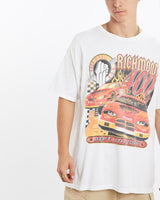 Vintage, Richmond, 400, Racing, Tee, The Real Deal, size extra large, colour White, newtown, sydney, australia, thrift store, opshop, preloved, secondhand, sustainable, retro, antique, 70s, 80s, 90s, 2000s, 00s, fashion, clothing, streetwear, trendy, garment, style, boutique, store, shop, archive, sale, cheap, best, top, T-Shirts