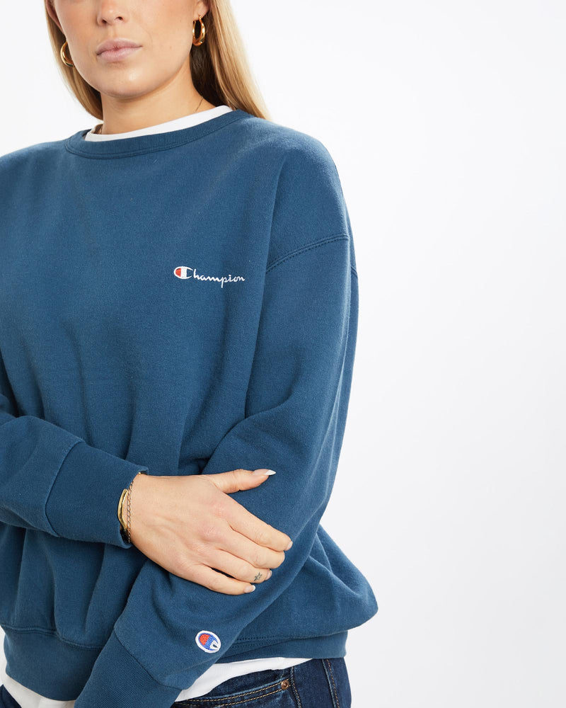Vintage, 90s, Champion, Sweatshirt, The Real Deal, size medium, colour Navy, newtown, sydney, australia, thrift store, opshop, preloved, secondhand, sustainable, retro, antique, 70s, 80s, 90s, 2000s, 00s, fashion, clothing, streetwear, trendy, garment, style, boutique, store, shop, archive, sale, cheap, best, top, Sweats and hoodies