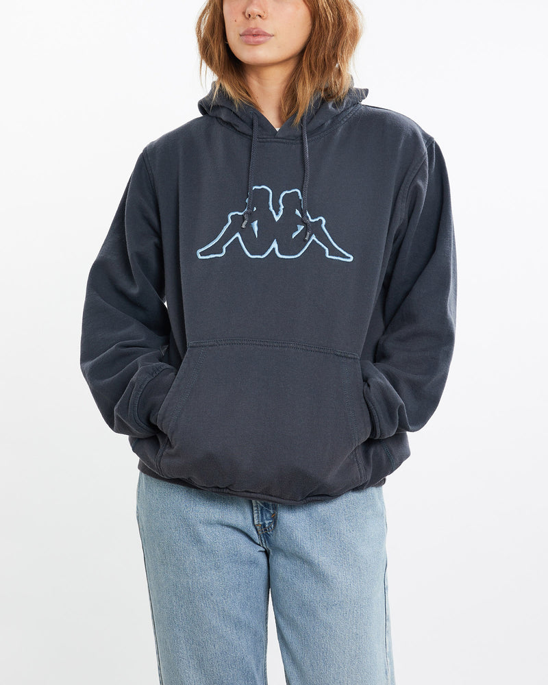 Vintage, 90s, Kappa, Hooded, Sweatshirt, The Real Deal, size medium, colour Navy, newtown, sydney, australia, thrift store, opshop, preloved, secondhand, sustainable, retro, antique, 70s, 80s, 90s, 2000s, 00s, fashion, clothing, streetwear, trendy, garment, style, boutique, store, shop, archive, sale, cheap, best, top, Sweats and hoodies