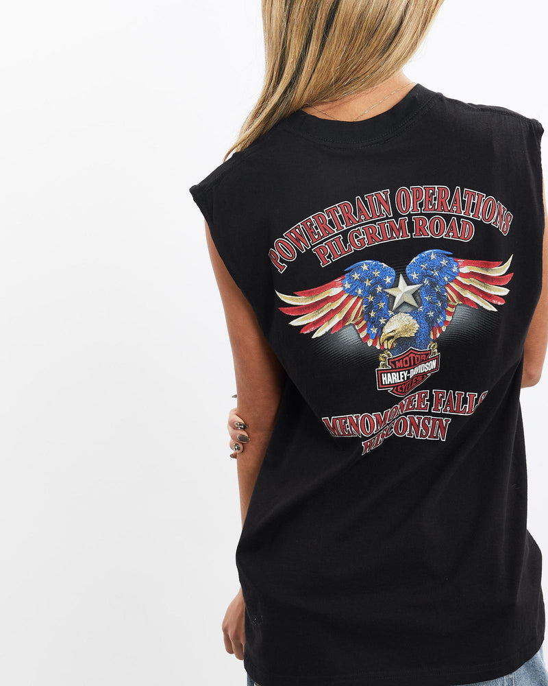 Harley, Davidson, Wisconsisn, Tank, The Real Deal, size small, colour Black, newtown, sydney, australia, thrift store, opshop, preloved, secondhand, sustainable, retro, antique, 70s, 80s, 90s, 2000s, 00s, fashion, clothing, streetwear, trendy, garment, style, boutique, store, shop, archive, sale, cheap, best, top, T-Shirts