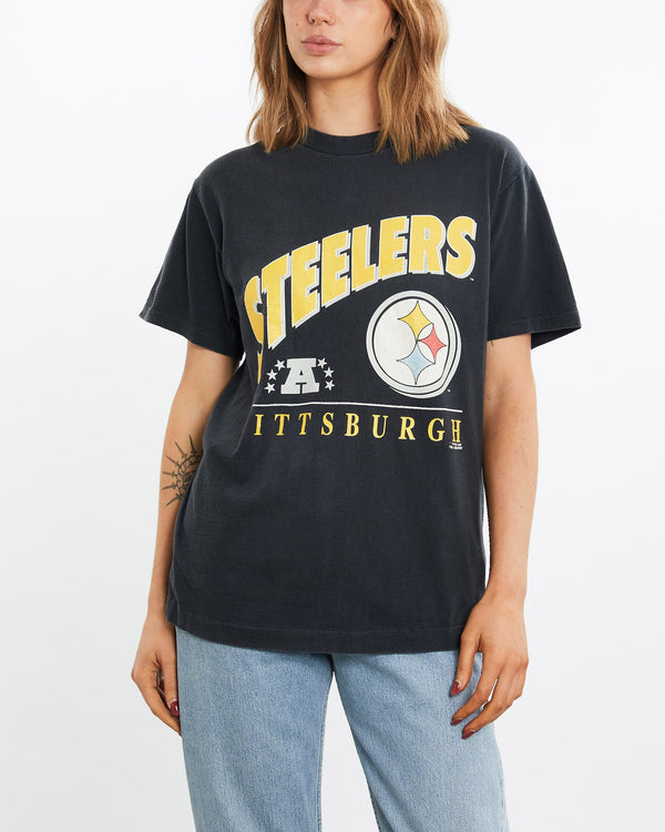 Vintage, 1992, NFL, Pittsburgh, Steelers, Tee, The Real Deal, size medium, colour Grey, newtown, sydney, australia, thrift store, opshop, preloved, secondhand, sustainable, retro, antique, 70s, 80s, 90s, 2000s, 00s, fashion, clothing, streetwear, trendy, garment, style, boutique, store, shop, archive, sale, cheap, best, top, T-Shirts