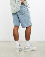 Vintage, Wrangler, Denim, Shorts, The Real Deal, size 35", colour Blue, newtown, sydney, australia, thrift store, opshop, preloved, secondhand, sustainable, retro, antique, 70s, 80s, 90s, 2000s, 00s, fashion, clothing, streetwear, trendy, garment, style, boutique, store, shop, archive, sale, cheap, best, top, Shorts