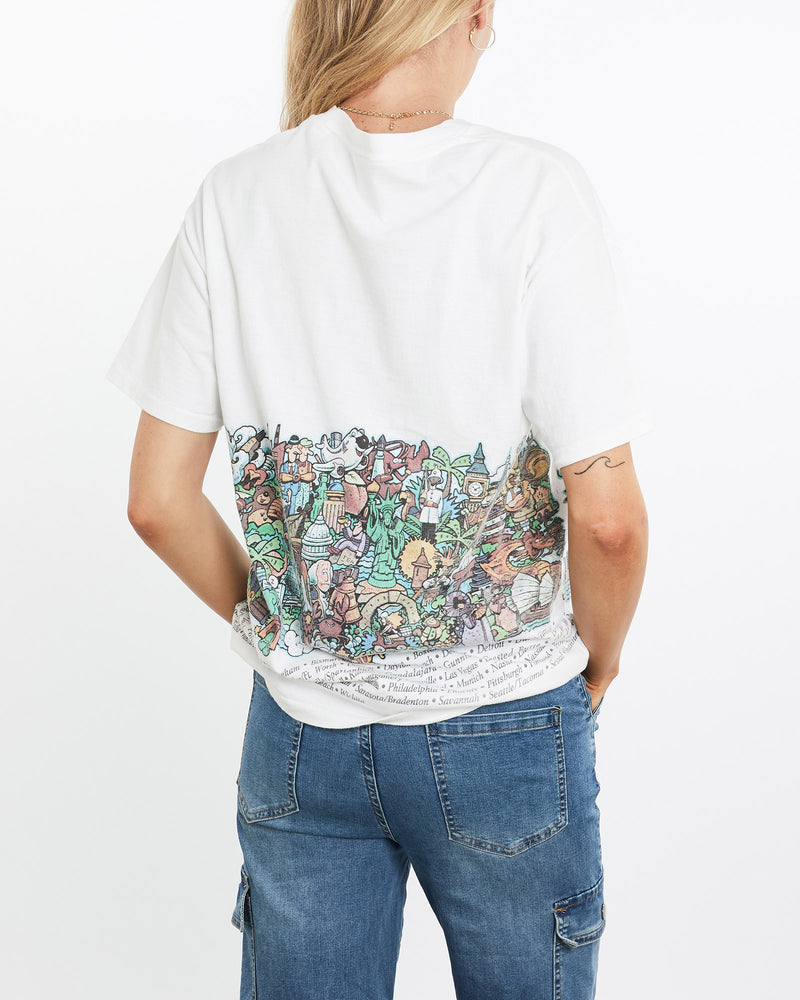 Vintage, 90s, Delta, Airlines, Tee, The Real Deal, size medium, colour White, newtown, sydney, australia, thrift store, opshop, preloved, secondhand, sustainable, retro, antique, 70s, 80s, 90s, 2000s, 00s, fashion, clothing, streetwear, trendy, garment, style, boutique, store, shop, archive, sale, cheap, best, top, T-Shirts