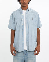 Vintage, 90s, Polo, Ralph, Lauren, Short, Sleeve, Button, Up, Shirt, The Real Deal, size large, colour Blue, newtown, sydney, australia, thrift store, opshop, preloved, secondhand, sustainable, retro, antique, 70s, 80s, 90s, 2000s, 00s, fashion, clothing, streetwear, trendy, garment, style, boutique, store, shop, archive, sale, cheap, best, top, Shirts