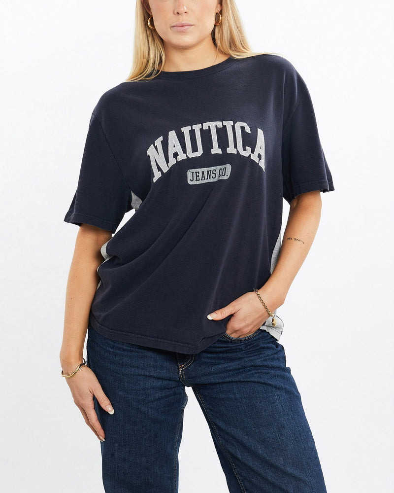 Vintage, Nautica, Jeans, Tee, The Real Deal, size medium, colour Navy, newtown, sydney, australia, thrift store, opshop, preloved, secondhand, sustainable, retro, antique, 70s, 80s, 90s, 2000s, 00s, fashion, clothing, streetwear, trendy, garment, style, boutique, store, shop, archive, sale, cheap, best, top, T-Shirts
