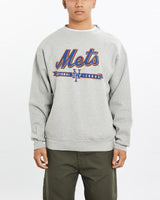 Vintage, MLB, New, York, Mets, Sweatshirt, The Real Deal, size large, colour Grey, newtown, sydney, australia, thrift store, opshop, preloved, secondhand, sustainable, retro, antique, 70s, 80s, 90s, 2000s, 00s, fashion, clothing, streetwear, trendy, garment, style, boutique, store, shop, archive, sale, cheap, best, top, Sweats and hoodies