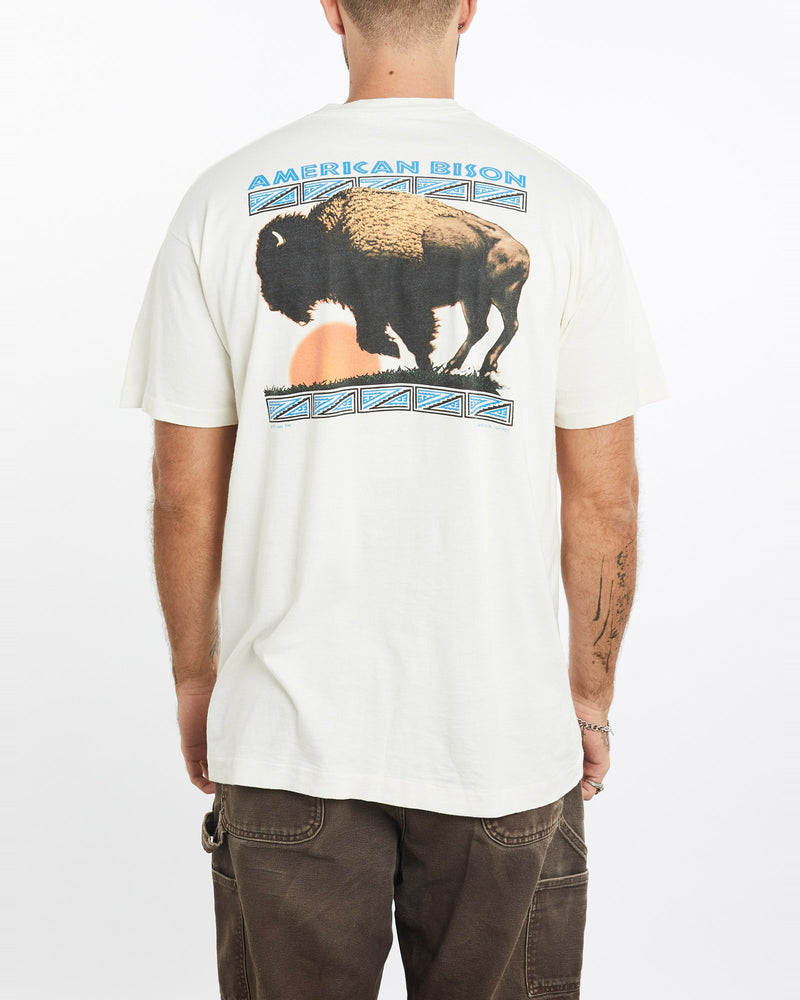 Vintage, 1995, Byson, Wildlife, Tee, The Real Deal, size extra large, colour White, newtown, sydney, australia, thrift store, opshop, preloved, secondhand, sustainable, retro, antique, 70s, 80s, 90s, 2000s, 00s, fashion, clothing, streetwear, trendy, garment, style, boutique, store, shop, archive, sale, cheap, best, top, T-Shirts