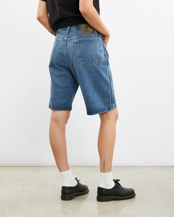 Vintage, Wrangler, Denim, Shorts, The Real Deal, size 31", colour Blue, newtown, sydney, australia, thrift store, opshop, preloved, secondhand, sustainable, retro, antique, 70s, 80s, 90s, 2000s, 00s, fashion, clothing, streetwear, trendy, garment, style, boutique, store, shop, archive, sale, cheap, best, top, Shorts