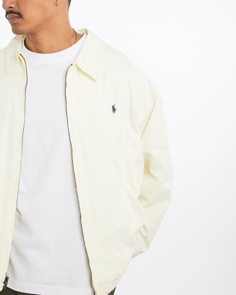 Vintage, 90s, Polo, Ralph, Lauren, Harrington, Jacket, The Real Deal, size large, colour Beige, newtown, sydney, australia, thrift store, opshop, preloved, secondhand, sustainable, retro, antique, 70s, 80s, 90s, 2000s, 00s, fashion, clothing, streetwear, trendy, garment, style, boutique, store, shop, archive, sale, cheap, best, top, Jackets