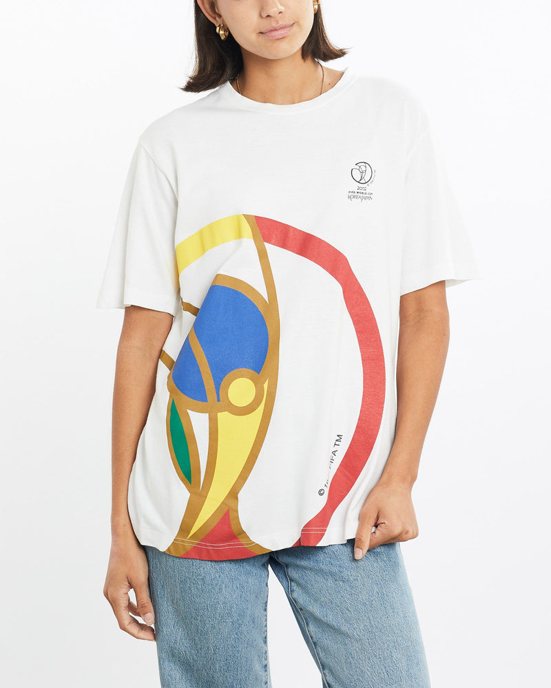 Vintage, Korea, Japan, FIFA, World, Cup, Tee, The Real Deal, size small, colour White, newtown, sydney, australia, thrift store, opshop, preloved, secondhand, sustainable, retro, antique, 70s, 80s, 90s, 2000s, 00s, fashion, clothing, streetwear, trendy, garment, style, boutique, store, shop, archive, sale, cheap, best, top, T-Shirts
