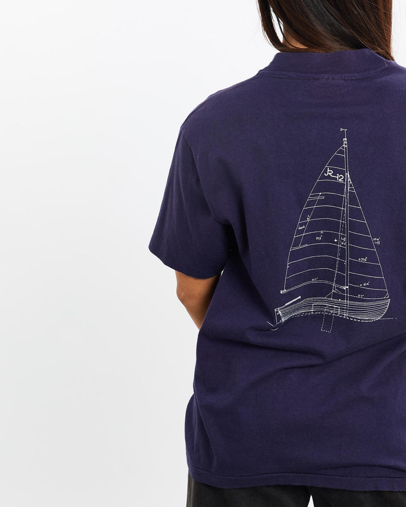 Vintage, 1983, America's, Cup, Sailing, Tee, The Real Deal, size extra small, colour White, newtown, sydney, australia, thrift store, opshop, preloved, secondhand, sustainable, retro, antique, 70s, 80s, 90s, 2000s, 00s, fashion, clothing, streetwear, trendy, garment, style, boutique, store, shop, archive, sale, cheap, best, top, T-Shirts