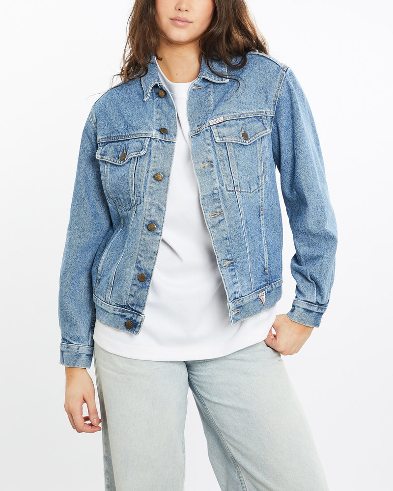 Vintage, 90s, Guess, USA, Denim, Jacket, The Real Deal, size medium, colour Blue, newtown, sydney, australia, thrift store, opshop, preloved, secondhand, sustainable, retro, antique, 70s, 80s, 90s, 2000s, 00s, fashion, clothing, streetwear, trendy, garment, style, boutique, store, shop, archive, sale, cheap, best, top, Jackets