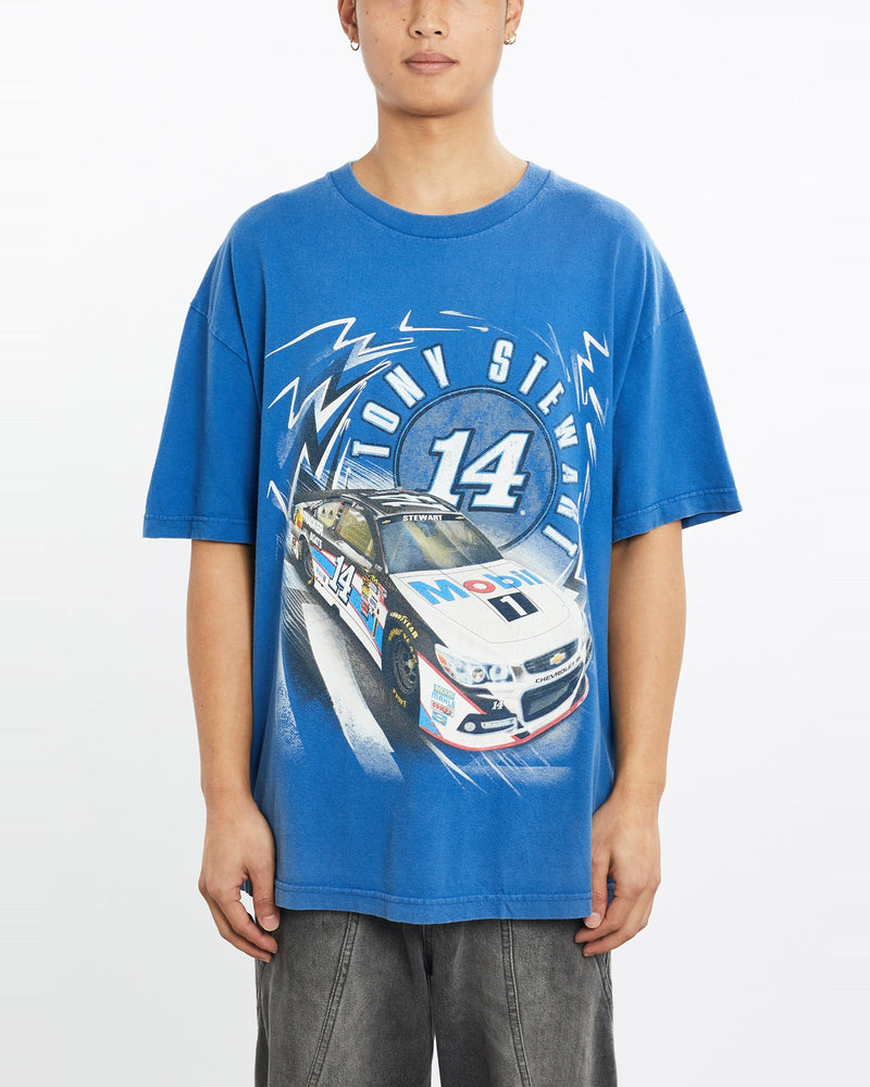 Vintage, Tony, Stewart, NASCAR, Racing, Tee, The Real Deal, size large, colour Blue, newtown, sydney, australia, thrift store, opshop, preloved, secondhand, sustainable, retro, antique, 70s, 80s, 90s, 2000s, 00s, fashion, clothing, streetwear, trendy, garment, style, boutique, store, shop, archive, sale, cheap, best, top, T-Shirts