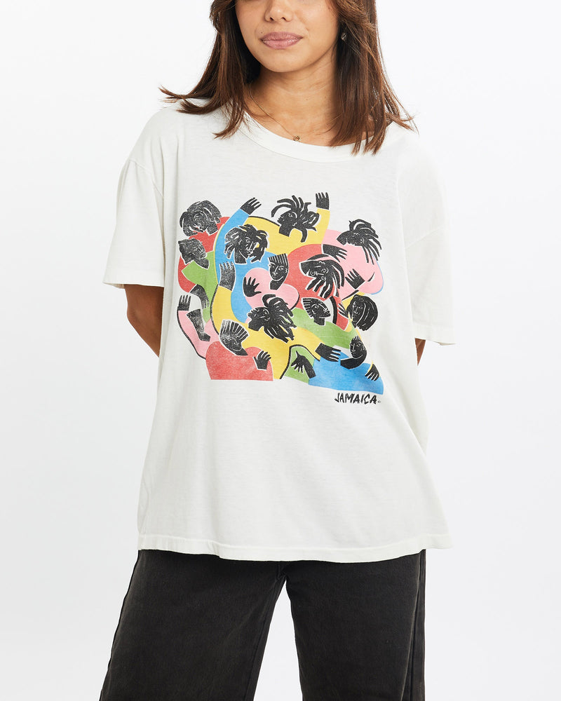 Vintage, 80s, Jamaica, Souvenir, Art, Tee, The Real Deal, size extra small, colour Black, newtown, sydney, australia, thrift store, opshop, preloved, secondhand, sustainable, retro, antique, 70s, 80s, 90s, 2000s, 00s, fashion, clothing, streetwear, trendy, garment, style, boutique, store, shop, archive, sale, cheap, best, top, T-Shirts