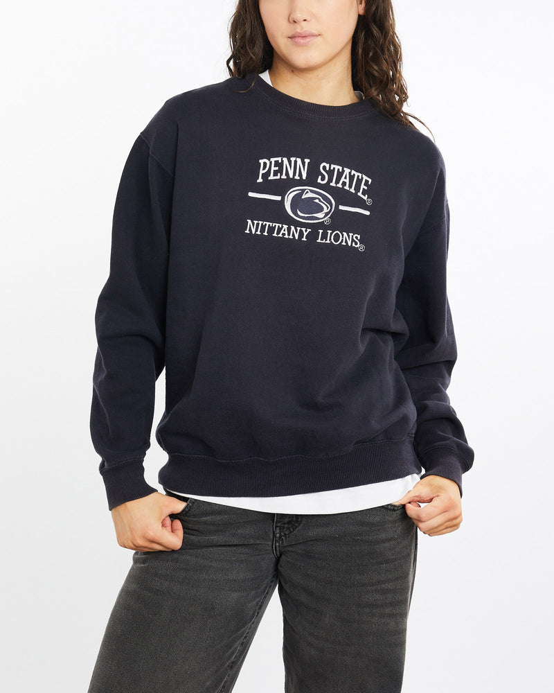 Vintage, NCAA, Penn, State, Nittany, Lions, Sweatshirt, The Real Deal, size medium, colour Navy, newtown, sydney, australia, thrift store, opshop, preloved, secondhand, sustainable, retro, antique, 70s, 80s, 90s, 2000s, 00s, fashion, clothing, streetwear, trendy, garment, style, boutique, store, shop, archive, sale, cheap, best, top, Sweats and hoodies