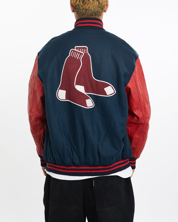 Vintage, MLB, Boston, Red, Sox, Varsity, Jacket, The Real Deal, size extra large, colour Multicolour, newtown, sydney, australia, thrift store, opshop, preloved, secondhand, sustainable, retro, antique, 70s, 80s, 90s, 2000s, 00s, fashion, clothing, streetwear, trendy, garment, style, boutique, store, shop, archive, sale, cheap, best, top, Jackets