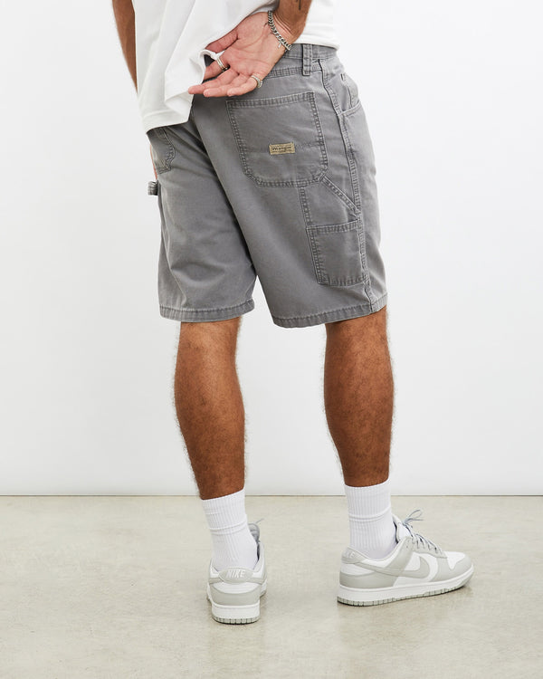 Vintage, Wrangler, Carpenter, Shorts, The Real Deal, size 36", colour Grey, newtown, sydney, australia, thrift store, opshop, preloved, secondhand, sustainable, retro, antique, 70s, 80s, 90s, 2000s, 00s, fashion, clothing, streetwear, trendy, garment, style, boutique, store, shop, archive, sale, cheap, best, top, Shorts