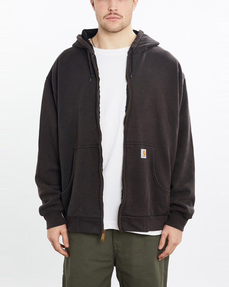 Vintage, 90s, Carhartt, Full, Zip, Hooded, Sweatshirt, The Real Deal, size extra large, colour Black, newtown, sydney, australia, thrift store, opshop, preloved, secondhand, sustainable, retro, antique, 70s, 80s, 90s, 2000s, 00s, fashion, clothing, streetwear, trendy, garment, style, boutique, store, shop, archive, sale, cheap, best, top, Sweats and hoodies