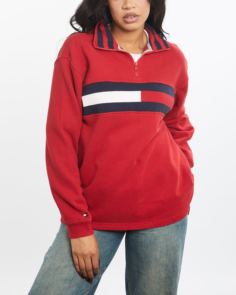 Vintage Tommy Hilfiger Jeans Quarter Zip Sweatshirt <br>S , The Real Deal , newtown, sydney, australia, thrift store, opshop, preloved, secondhand, sustainable, retro, antique, 70s, 80s, 90s, 2000s, 00s, fashion, clothing, streetwear, trendy, garment, style, boutique, store, shop, archive, sale, cheap, best, top