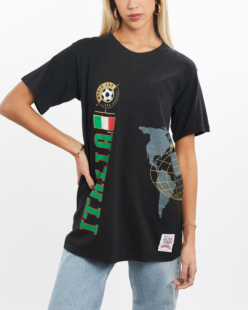 Vintage, 1994, USA, FIFA, World, Cup, Italy', Tee, The Real Deal, size small, colour Black, newtown, sydney, australia, thrift store, opshop, preloved, secondhand, sustainable, retro, antique, 70s, 80s, 90s, 2000s, 00s, fashion, clothing, streetwear, trendy, garment, style, boutique, store, shop, archive, sale, cheap, best, top, T-Shirts
