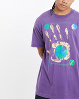 Vintage, 90s, Healthier, World, Tee, The Real Deal, size large, colour Purple, newtown, sydney, australia, thrift store, opshop, preloved, secondhand, sustainable, retro, antique, 70s, 80s, 90s, 2000s, 00s, fashion, clothing, streetwear, trendy, garment, style, boutique, store, shop, archive, sale, cheap, best, top, T-Shirts