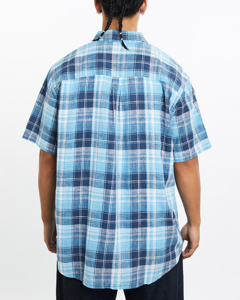 Vintage, 90s, Polo, Ralph, Lauren, Short, Sleeve, Button, Up, Shirt, The Real Deal, size large, colour Blue, newtown, sydney, australia, thrift store, opshop, preloved, secondhand, sustainable, retro, antique, 70s, 80s, 90s, 2000s, 00s, fashion, clothing, streetwear, trendy, garment, style, boutique, store, shop, archive, sale, cheap, best, top, Shirts