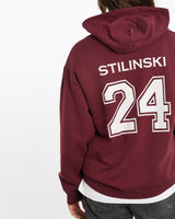 Beacon, Hills, Lacrosse, Hooded, Sweatshirt, The Real Deal, size medium, colour Burgundy, newtown, sydney, australia, thrift store, opshop, preloved, secondhand, sustainable, retro, antique, 70s, 80s, 90s, 2000s, 00s, fashion, clothing, streetwear, trendy, garment, style, boutique, store, shop, archive, sale, cheap, best, top, Sweats and hoodies