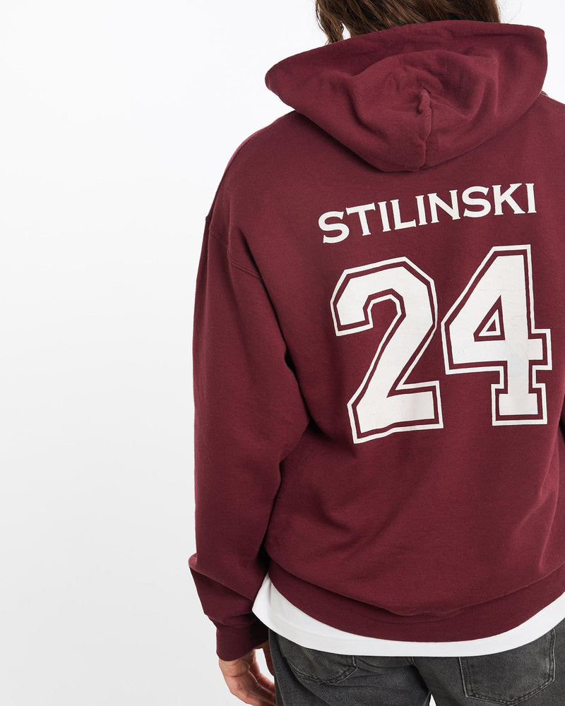 Beacon, Hills, Lacrosse, Hooded, Sweatshirt, The Real Deal, size medium, colour Burgundy, newtown, sydney, australia, thrift store, opshop, preloved, secondhand, sustainable, retro, antique, 70s, 80s, 90s, 2000s, 00s, fashion, clothing, streetwear, trendy, garment, style, boutique, store, shop, archive, sale, cheap, best, top, Sweats and hoodies