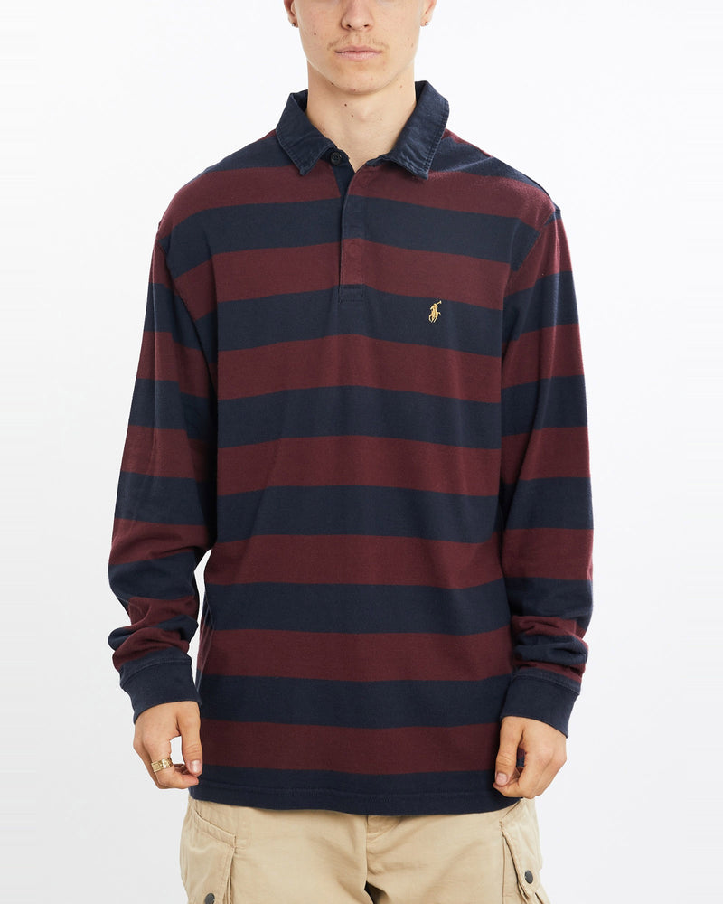 Vintage, 90s, Polo, Ralph, Lauren, Rugby, Shirt, The Real Deal, size large, colour Navy, newtown, sydney, australia, thrift store, opshop, preloved, secondhand, sustainable, retro, antique, 70s, 80s, 90s, 2000s, 00s, fashion, clothing, streetwear, trendy, garment, style, boutique, store, shop, archive, sale, cheap, best, top, Shirts