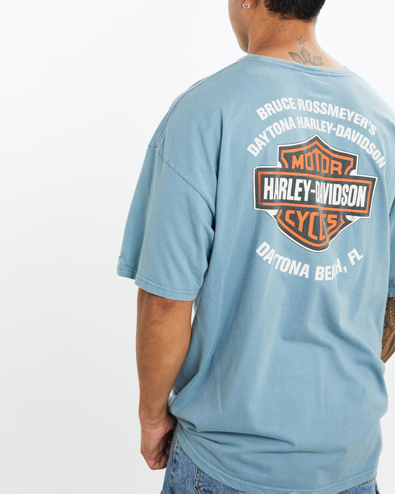 Vintage, Harley, Davidson, Tee, The Real Deal, size extra large, colour Blue, newtown, sydney, australia, thrift store, opshop, preloved, secondhand, sustainable, retro, antique, 70s, 80s, 90s, 2000s, 00s, fashion, clothing, streetwear, trendy, garment, style, boutique, store, shop, archive, sale, cheap, best, top, T-Shirts