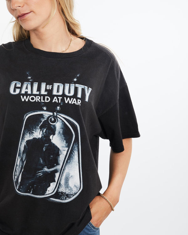 Vintage, Call, of, Duty, World, at, War, Tee, The Real Deal, size large, colour Black, newtown, sydney, australia, thrift store, opshop, preloved, secondhand, sustainable, retro, antique, 70s, 80s, 90s, 2000s, 00s, fashion, clothing, streetwear, trendy, garment, style, boutique, store, shop, archive, sale, cheap, best, top, T-Shirts