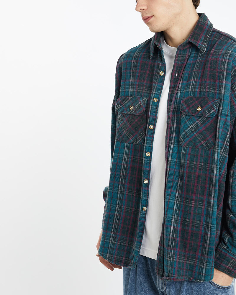 Vintage, Five, Brother, Flannelette, Button, Up, Shirt, The Real Deal, size extra large, colour Multicolour, newtown, sydney, australia, thrift store, opshop, preloved, secondhand, sustainable, retro, antique, 70s, 80s, 90s, 2000s, 00s, fashion, clothing, streetwear, trendy, garment, style, boutique, store, shop, archive, sale, cheap, best, top, Shirts