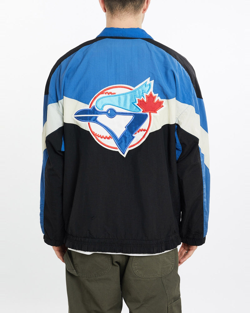 Vintage, 90s, MLB, Toronto, Blue, Jays, Track, Jacket, The Real Deal, size extra large, colour Multicolour, newtown, sydney, australia, thrift store, opshop, preloved, secondhand, sustainable, retro, antique, 70s, 80s, 90s, 2000s, 00s, fashion, clothing, streetwear, trendy, garment, style, boutique, store, shop, archive, sale, cheap, best, top, Jackets