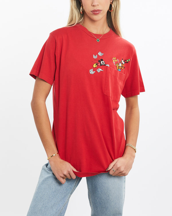 Vintage, 90s, Disney, Mickey, Mouse, Tee, The Real Deal, size extra small, colour Red, newtown, sydney, australia, thrift store, opshop, preloved, secondhand, sustainable, retro, antique, 70s, 80s, 90s, 2000s, 00s, fashion, clothing, streetwear, trendy, garment, style, boutique, store, shop, archive, sale, cheap, best, top, T-Shirts
