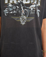 Vintage, Harley, Davidson, Tee, The Real Deal, size extra small, colour Black, newtown, sydney, australia, thrift store, opshop, preloved, secondhand, sustainable, retro, antique, 70s, 80s, 90s, 2000s, 00s, fashion, clothing, streetwear, trendy, garment, style, boutique, store, shop, archive, sale, cheap, best, top, T-Shirts