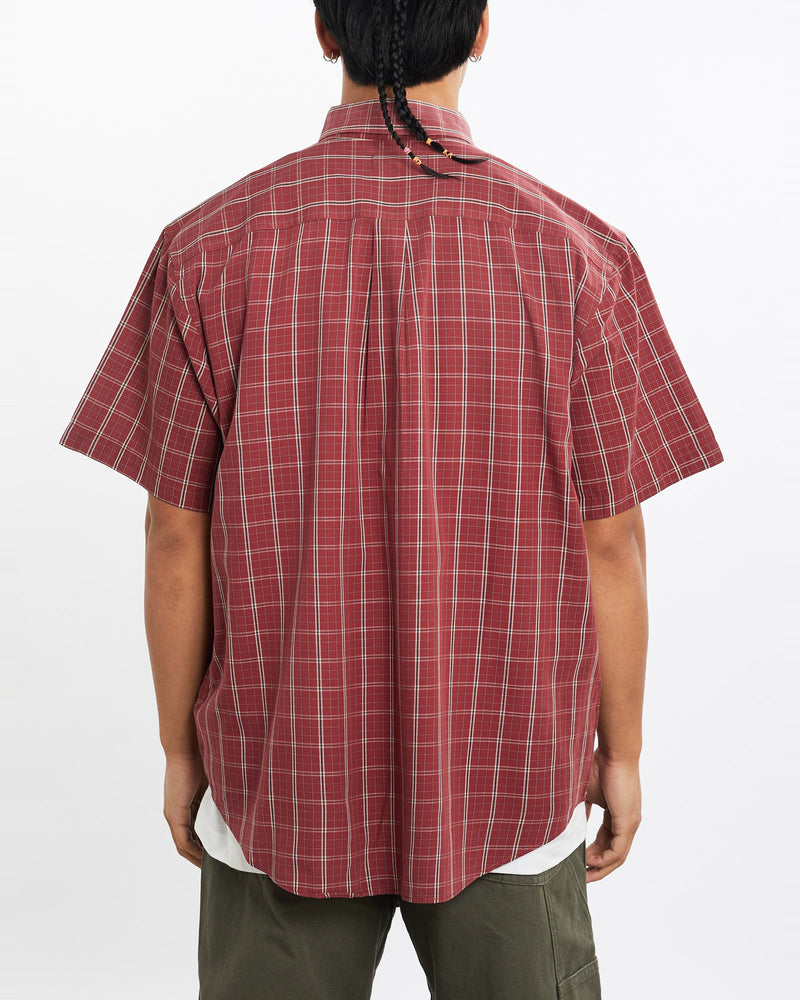 Vintage, 90s, Polo, Ralph, Lauren, Short, Sleeve, Button, Up, Shirt, The Real Deal, size large, colour Burgundy, newtown, sydney, australia, thrift store, opshop, preloved, secondhand, sustainable, retro, antique, 70s, 80s, 90s, 2000s, 00s, fashion, clothing, streetwear, trendy, garment, style, boutique, store, shop, archive, sale, cheap, best, top, Shirts