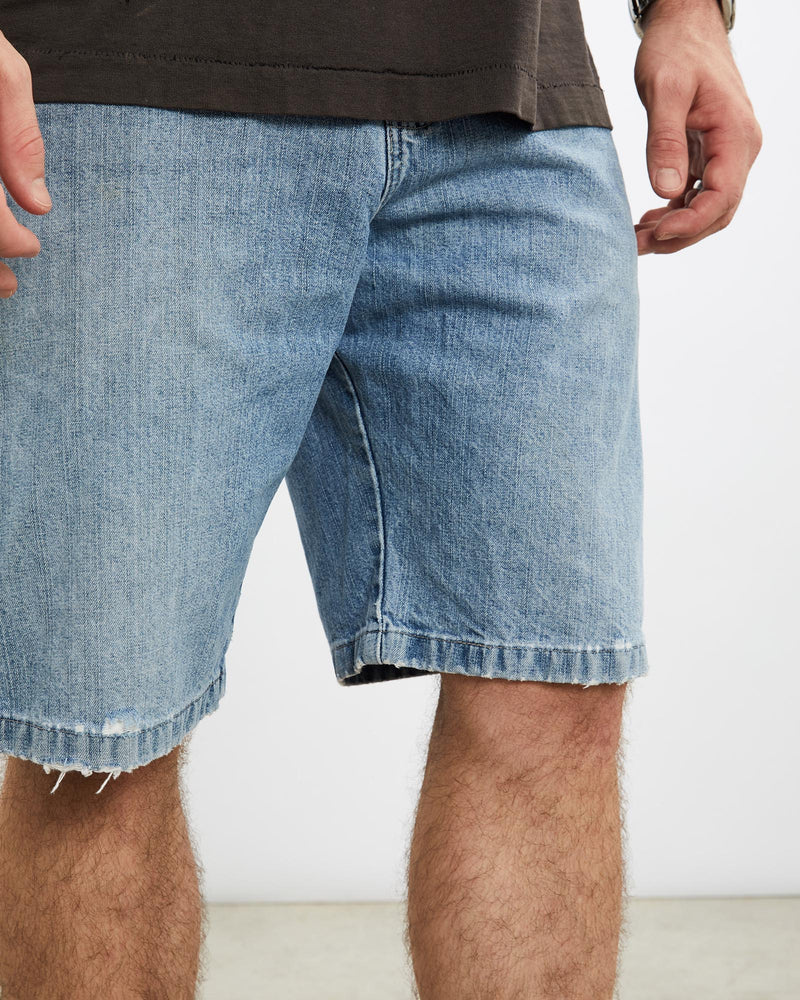 Vintage, Wrangler, Denim, Carpenter, Shorts, The Real Deal, size 32", colour Blue, newtown, sydney, australia, thrift store, opshop, preloved, secondhand, sustainable, retro, antique, 70s, 80s, 90s, 2000s, 00s, fashion, clothing, streetwear, trendy, garment, style, boutique, store, shop, archive, sale, cheap, best, top, Shorts