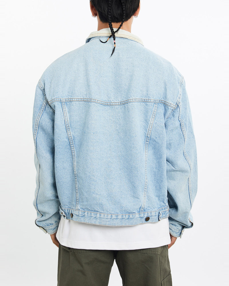 Vintage, 90s, Wrangler, Denim, Jacket, The Real Deal, size large, colour Blue, newtown, sydney, australia, thrift store, opshop, preloved, secondhand, sustainable, retro, antique, 70s, 80s, 90s, 2000s, 00s, fashion, clothing, streetwear, trendy, garment, style, boutique, store, shop, archive, sale, cheap, best, top, Jackets