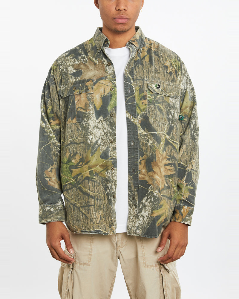 Vintage Mossy Oak Realtree Camo Button Up Shirt <br>XL , The Real Deal , newtown, sydney, australia, thrift store, opshop, preloved, secondhand, sustainable, retro, antique, 70s, 80s, 90s, 2000s, 00s, fashion, clothing, streetwear, trendy, garment, style, boutique, store, shop, archive, sale, cheap, best, top
