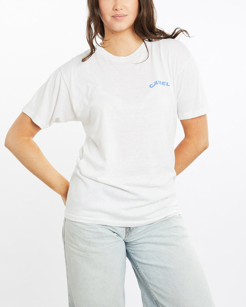 Vintage, 80s, Camel, Cigarettes, Tee, The Real Deal, size medium, colour White, newtown, sydney, australia, thrift store, opshop, preloved, secondhand, sustainable, retro, antique, 70s, 80s, 90s, 2000s, 00s, fashion, clothing, streetwear, trendy, garment, style, boutique, store, shop, archive, sale, cheap, best, top, T-Shirts