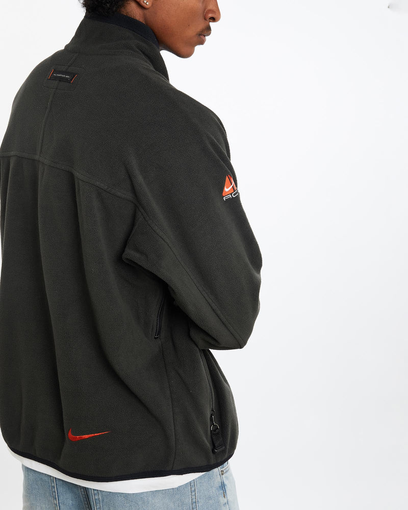 Vintage, Nike, ACG, Therma-Fit, Full, Zip, Fleece, Sweatshirt, The Real Deal, size large, colour Grey, newtown, sydney, australia, thrift store, opshop, preloved, secondhand, sustainable, retro, antique, 70s, 80s, 90s, 2000s, 00s, fashion, clothing, streetwear, trendy, garment, style, boutique, store, shop, archive, sale, cheap, best, top, Sweats and hoodies