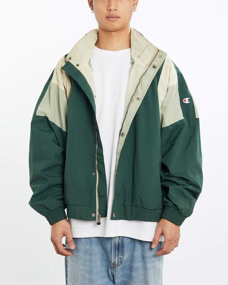 Vintage, 90s, Champion, Windbreaker, Jacket, The Real Deal, size large, colour Green, newtown, sydney, australia, thrift store, opshop, preloved, secondhand, sustainable, retro, antique, 70s, 80s, 90s, 2000s, 00s, fashion, clothing, streetwear, trendy, garment, style, boutique, store, shop, archive, sale, cheap, best, top, Jackets