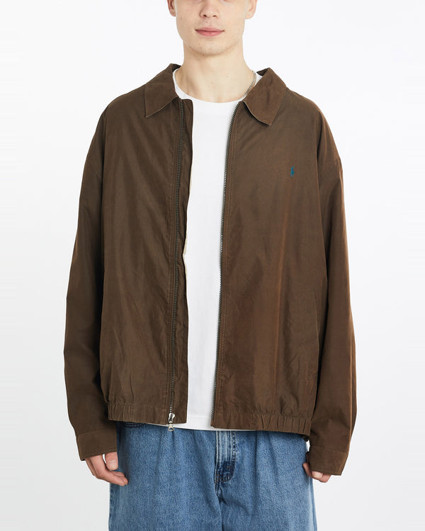 Vintage, 90s, Polo, Ralph, Lauren, Harrington, Jacket, The Real Deal, size extra large, colour Brown, newtown, sydney, australia, thrift store, opshop, preloved, secondhand, sustainable, retro, antique, 70s, 80s, 90s, 2000s, 00s, fashion, clothing, streetwear, trendy, garment, style, boutique, store, shop, archive, sale, cheap, best, top, Jackets