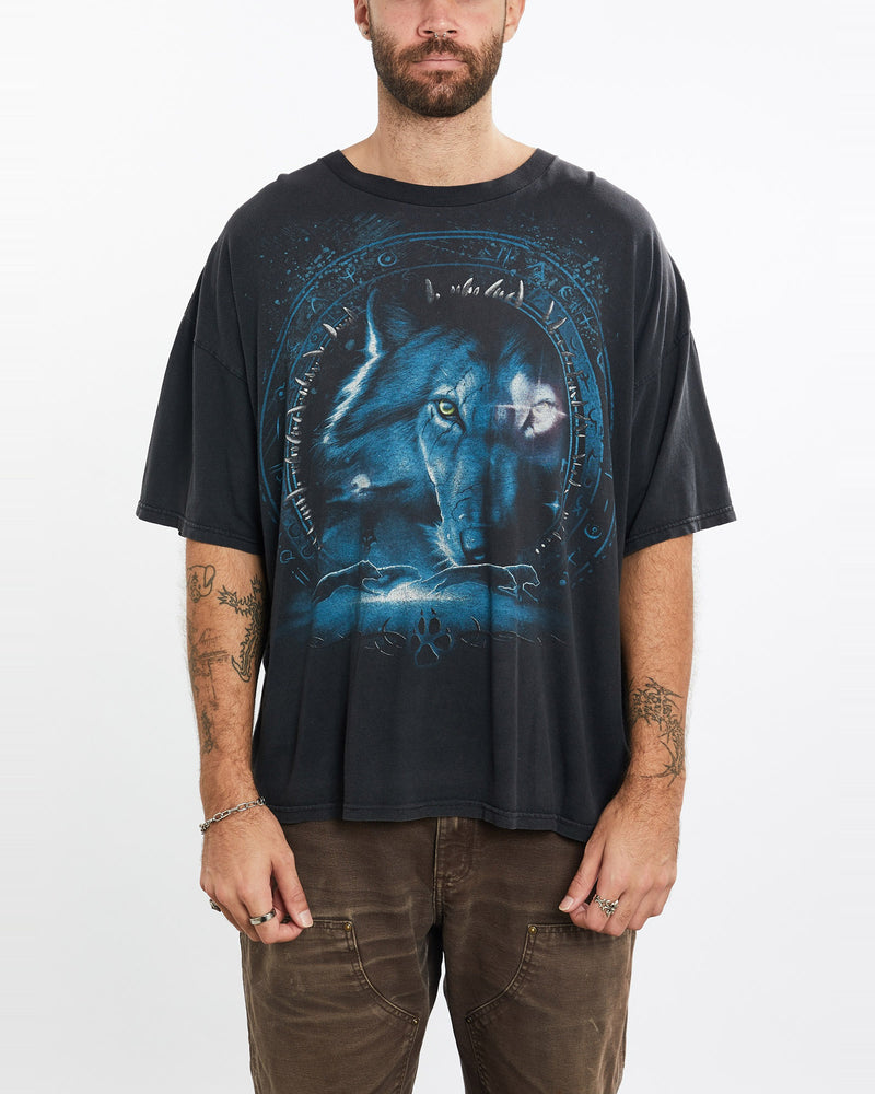 Vintage, Wolf, Wildlife, Tee, The Real Deal, size extra large, colour Black, newtown, sydney, australia, thrift store, opshop, preloved, secondhand, sustainable, retro, antique, 70s, 80s, 90s, 2000s, 00s, fashion, clothing, streetwear, trendy, garment, style, boutique, store, shop, archive, sale, cheap, best, top, T-Shirts