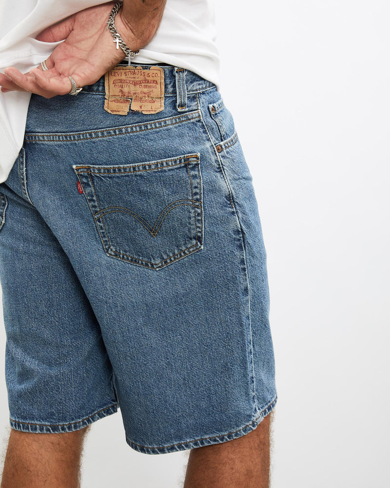 Vintage, Levi's, 550, Denim, Shorts, The Real Deal, size 35", colour Blue, newtown, sydney, australia, thrift store, opshop, preloved, secondhand, sustainable, retro, antique, 70s, 80s, 90s, 2000s, 00s, fashion, clothing, streetwear, trendy, garment, style, boutique, store, shop, archive, sale, cheap, best, top, Shorts
