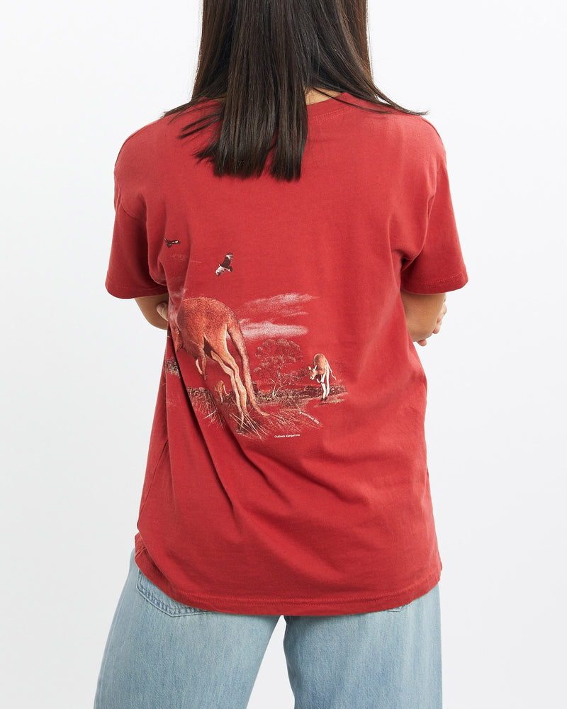 Vintage, Kangaroo, Wildlife, Tee, The Real Deal, size double extra small, colour Red, newtown, sydney, australia, thrift store, opshop, preloved, secondhand, sustainable, retro, antique, 70s, 80s, 90s, 2000s, 00s, fashion, clothing, streetwear, trendy, garment, style, boutique, store, shop, archive, sale, cheap, best, top, T-Shirts